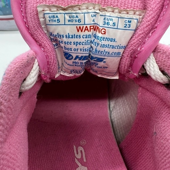 HEEELYS PRO 20 PINK & SKY BLUE ROLLER SNEAKERS YOUTH SZ 5 OR WOMENS SIZE 6 - Picture 9 of 15